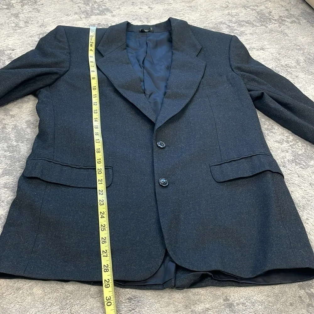 Pierre Cardin Paris Wool Blazer Jacket Charcoal Heathered Gray Sz 38R